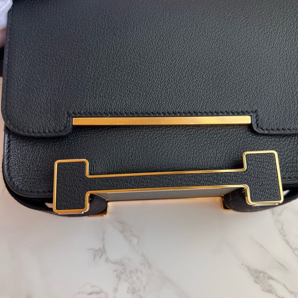 Authentic Brand New Hermes Geta Bag in black chevre leather - Picture 14 of 14
